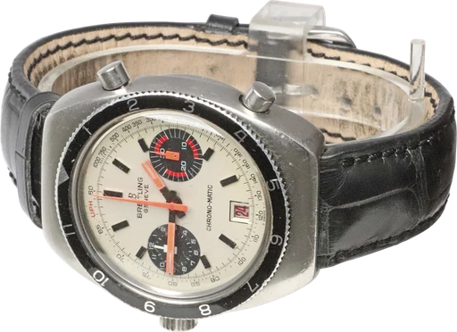 Title: Geneve Chronomatic
Brand: Breitling
Model: Chronomatic
Ref: KU3514
Category: Racing
Diameter: 38mm
Functions: Kronograf, Dato
Year: 1970
Price: 18000
Condition: 6.5
Dial Color: Hvid
Strap: Læder
Case material: Stål
Gender: Herre
Match: 100.0%
Billedet er ejet af Krognos (102338) Et Breitling ur