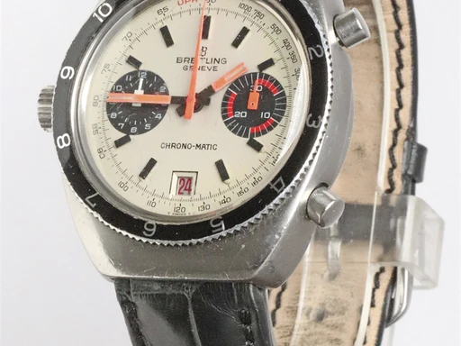 Title: Geneve Chronomatic
Brand: Breitling
Model: Chronomatic
Ref: KU3514
Category: Racing
Diameter: 38mm
Functions: Kronograf, Dato
Year: 1970
Price: 18000
Condition: undefined
Dial Color: Hvid
Strap: Læder
Case material: Stål
Gender: Herre
Match: 100.0%
Billedet er ejet af Krognos (102338) Et Breitling ur