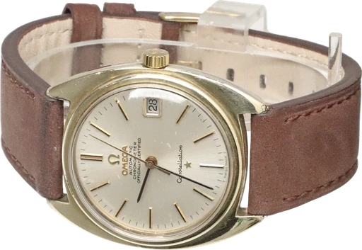 Title: Constellation Automatic
Brand: Omega
Model: Constellation Automatic
Ref: KU5063
Category: Dress
Diameter: 35mm
Functions: Dato
Year: 1970
Price: 10800
Condition: 6.0
Dial Color: Guld
Strap: Læder
Case material: Stål
Gender: Herre
Match: 100.0%
Billedet er ejet af Krognos (199909) Et Omega ur