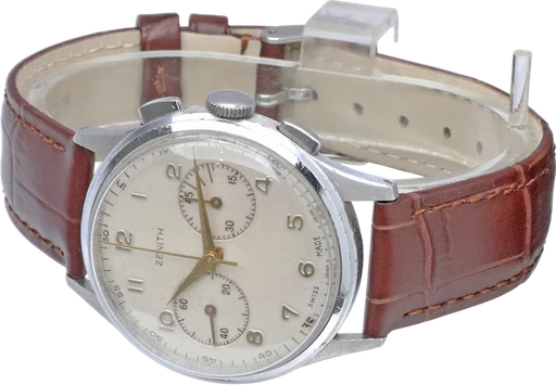 Title: Kronograf
Brand: Zenith
Model: Kronograf
Ref: KU2559
Category: Racing
Diameter: 36mm
Functions: Kronograf
Year: 1950
Price: 14800
Condition: 6.0
Dial Color: Hvid
Strap: Læder
Case material: Stål
Gender: Herre
Match: 100.0%
Billedet er ejet af Krognos (102303) Et Zenith ur