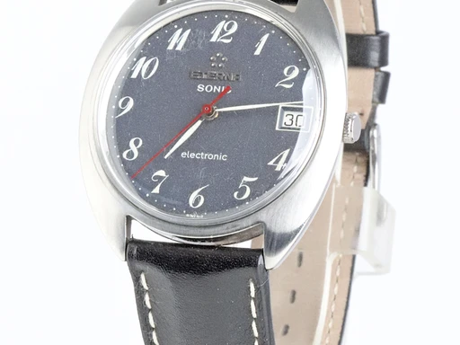 Title: Sonic Electronic
Brand: Eterna
Model: Sonic Electronic
Ref: KU2103
Category: Dress
Diameter: 37mm
Functions: Dato
Year: 1970
Price: 4800
Condition: 6.0
Dial Color: Sort
Strap: Læder
Case material: Stål
Gender: Herre
Match: 100.0%
Billedet er ejet af Krognos (102298) Et Eterna ur