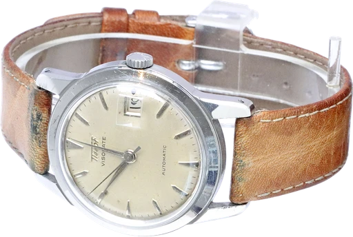 Title: Visodate Automatic
Brand: Tissot
Model: Visodate Automatic
Ref: KU3550
Category: Dress
Diameter: 34mm
Functions: Dato
Year: 1960
Price: 4000
Condition: 6.0
Dial Color: Hvid
Strap: Læder
Case material: Stål
Gender: Herre
Match: 100.0%
Billedet er ejet af Krognos (102277) Et Tissot ur