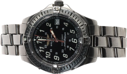 Titel: Colt Ocean armbåndsur af stål (Nyhed)
Mærke: Breitling
Model: Colt Ocean
Ref.: A64350
Årgang:
Tilbehør:
Pris: 8.800 kr.
Diameter: 38mm
Funktioner: Dato
Skivefarve: Sort
Rem: Metal
Kassemateriale: Stål
Kategori: Dykker
Køn: Herre
Match: 100.0%
Billedet ejes af Lauritz (1120248) Et Breitling ur