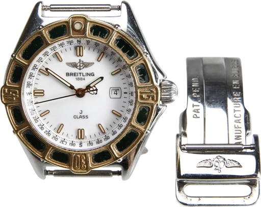 Title: damearmbåndsur 18 kt. guld og stål, model Lady J Class. (New)
Brand: Breitling
Model: Lady J Class
Ref: D52064
Category: Sport
Diameter: 31mm
Functions: Dato
Year:
Price: 5000
Condition: 7.0
Dial Color: Hvid
Strap: Andet
Case material: Stål
Gender: Dame
Match: 100.0%
Billedet er ejet af Lauritz (764807) Et Breitling ur