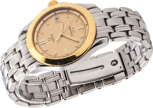 Titel: Seamaster 120M herreur i stål og 18 kt. guld med gylden skive, ca. 1993 (Nyhed)
Mærke: Omega
Model: Seamaster 120M
Ref.: 396.1501
Årgang: 1993
Tilbehør:
Pris: 8.000 kr.
Diameter: 36mm
Funktioner: Dato
Skivefarve: Guld
Rem: Metal
Kassemateriale: Stål
Kategori: Sport
Køn: Herre
Match: 100.0%
Billedet ejes af Lauritz (1167765) Et Omega ur