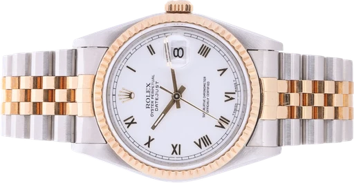 Title: Oyster Perpetual Datejust. Armbåndsur af 18 kt. guld og stål
Brand: Rolex
Model: Oyster Perpetual Datejust
Ref: 16233
Category: Dress
Diameter: 36mm
Functions: Dato
Year:
Price: 54000
Condition: 10.0
Dial Color: Hvid
Strap: Metal
Case material: Guld
Gender: Herre
Match: 100.0%
Billedet er ejet af Lauritz (644124) Et Rolex ur