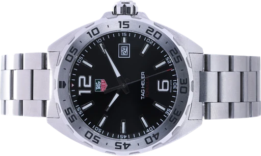 Title: Formula 1 herreur af stål, Ø 41 mm
Brand: Tag Heuer
Model: Formula 1
Ref: WAZ1112
Category: Sport
Diameter: 41mm
Functions: Dato
Year:
Price: 10000
Condition:
Dial Color: Sort
Strap: Metal
Case material: Stål
Gender: Herre
Match: 100.0%
Billedet er ejet af Lauritz (530719) Et Tag Heuer ur