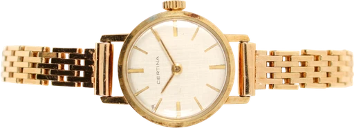 Title: vintage dameur, 14k. (New)
Brand: Certina
Model:
Ref: null
Category: Dress
Diameter: 25mm
Functions:
Year:
Price: 15000
Condition: 8.0
Dial Color: Hvid
Strap: Andet
Case material: Guld
Gender: Dame
Match: 100.0%
Billedet er ejet af Lauritz (901695) Et Certina ur
