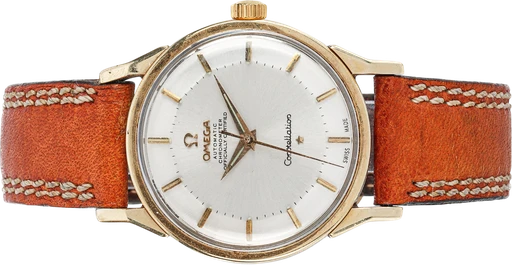 Title: 'Constellation'. Vintage herreur i stål med guldkappe og pie-pan skive (New)
Brand: Omega
Model: Constellation
Ref: null
Category: Dress
Diameter: 34mm
Functions: Dato
Year:
Price: 8800
Condition: 7.0
Dial Color: Hvid
Strap: Læder
Case material: Stål
Gender: Herre
Match: 100.0%
Billedet er ejet af Lauritz (644122) Et Omega ur
