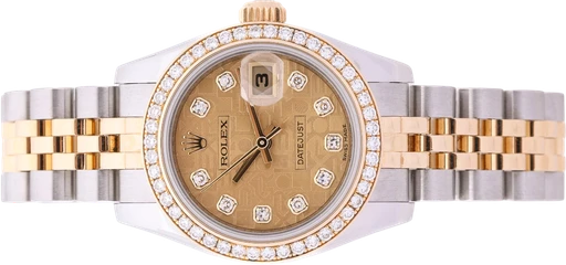 Title: Datejust dameur 'Computer' urskive, guld og stål med diamanter ref. 179383G (New)
Brand: Rolex
Model: Datejust
Ref: 179383G
Category: Dress
Diameter: 26mm
Functions: Dato
Year: 2010
Price: 110000
Condition:
Dial Color: Gul
Strap: Metal
Case material: Guld
Gender: Dame
Match: 100.0%
Billedet er ejet af Lauritz (644113) Et Rolex ur