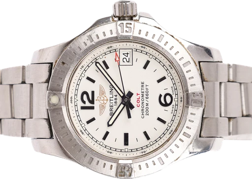 Title: Colt Lady dameur, ref. A77388, Ø33 mm.
Brand: Breitling
Model: Colt Lady
Ref: A77388
Category: Sport
Diameter: 33mm
Functions: Dato
Year: 2016
Price: 8800
Condition: 7.0
Dial Color: Hvid
Strap: Metal
Case material: Stål
Gender: Dame
Match: 100.0%
Billedet er ejet af Lauritz (782754) Et Breitling ur