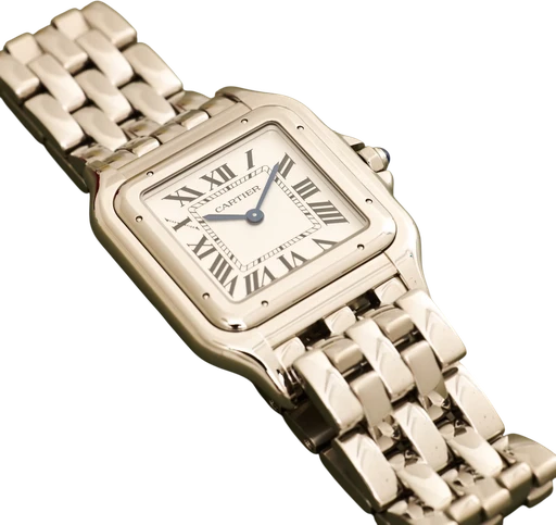 Title: Panthere De Cariter - 31x42 mm. Garanti til 11/2032
Brand: Cartier
Model: Panthere De Cartier
Ref: WSPN0011
Category: Dress
Diameter: 42mm
Functions:
Year: 2024
Price: 46000
Condition: 9.0
Dial Color: Sølv
Strap: Metal
Case material: Stål
Gender: Herre
Match: 100.0%
Billedet er ejet af Limited Watches (622984) Et Cartier ur