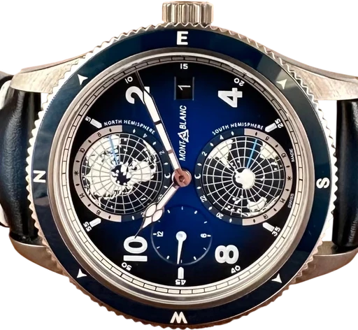 Title: Geosphere 42 mm
Brand: Montblanc
Model: 1858 Geosphere
Ref: 125565
Category: Sport
Diameter: 42mm
Functions: Verdensur, Dato
Year: 2023
Price: 32000
Condition: 9.0
Dial Color: Blå
Strap: Læder
Case material: Titanium
Gender: Herre
Match: 100.0%
Billedet er ejet af Limited Watches (152341) Et Montblanc ur