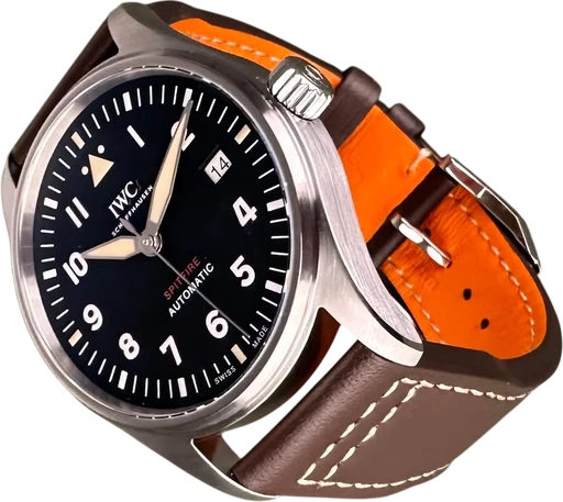 Titel: Pilot’s watch Spitfire - 39 mm. Ny rem.
Mærke: IWC
Model: Pilot’s Watch Automatic Spitfire
Ref.: IW326803
Årgang: 2021
Tilbehør: Boks og Papirer
Stand: 9.0 (Brugt)
Pris: 34.000 kr.
Diameter: 39mm
Funktioner: Dato
Skivefarve: Sort
Rem: Læder
Kassemateriale: Stål
Kategori: Pilot
Køn: Herre
Match: 100.0%
Billedet ejes af Limited Watches (1011718) Et IWC ur