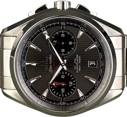 Title: Seamaster Aqua Terra GMT Chronograph - 43 mm.
Brand: Omega
Model: Seamaster Aqua Terra GMT Chronograph
Ref: 231.10.43.52.06.001
Category: Sport
Diameter: 43mm
Functions: Kronograf, GMT, Dato
Year: 2009
Price: 34000
Condition: 9.0
Dial Color: Grå
Strap: Metal
Case material: Stål
Gender: Herre
Match: 100.0%
Billedet er ejet af Limited Watches (599359) Et Omega ur