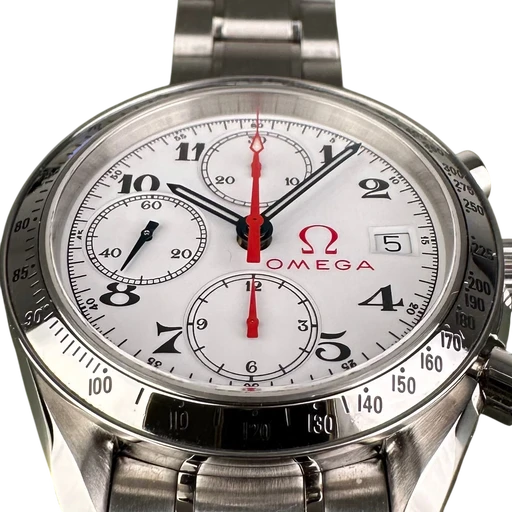 Title: Speedmaster Date Automatic. (New)
Brand: Omega
Model: Speedmaster Date Automatic
Ref: 3513.20.00
Category: Racing
Diameter: 39mm
Functions: Kronograf, Dato
Year: 2019
Price: 19000
Condition: 8.0
Dial Color: Hvid
Strap: Metal
Case material: Stål
Gender: Herre
Match: 100.0%
Billedet er ejet af Limited Watches (681197) Et Omega ur