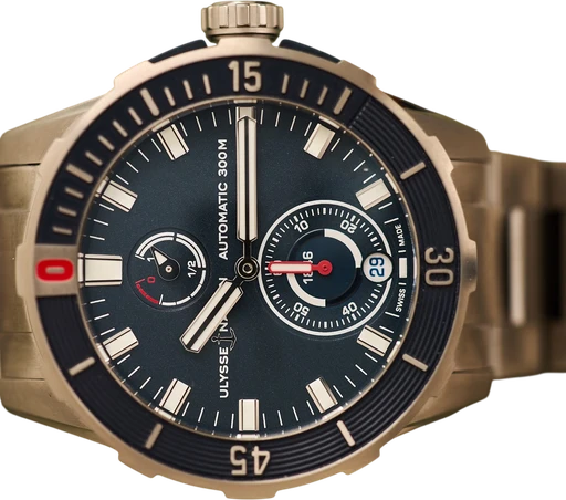 Titel: Marine - 44 mm
Mærke: Ulysse Nardin
Model: Marine
Ref.: 1183-170-7M/93
Kategori: Sport
Diameter: 44mm
Funktioner: Dato, GMT
Årgang: 2022
Pris: 52000
Stand: 9.0 (Brugt)
Skivefarve: Blå
Rem: Metal
Kassemateriale: Titanium
Køn: Herre
Match: 100.0%
Billedet ejes af Limited Watches (861138) Et Ulysse Nardin ur