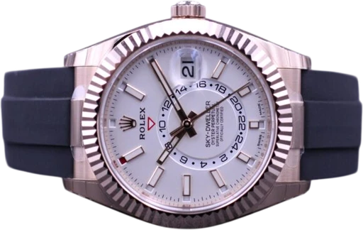 Title: Sky-Dweller Rosegold 326235 New
Brand: Rolex
Model: Sky-Dweller
Ref: 326235
Category: Sport
Diameter: 42mm
Functions: Dato, GMT
Year: 2021
Price: 269000
Condition: 10.0
Dial Color: Hvid
Strap: Andet
Case material: Guld
Gender: Herre
Match: 100.0%
Billedet er ejet af MM Watches (101915) Et Rolex ur