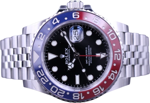Title: Gmt-Master II 126710Blro (Pepsi)
Brand: Rolex
Model: GMT-Master II
Ref: 126710BLRO
Category: Pilot
Diameter: 40mm
Functions: Dato, GMT
Year: 2021
Price: 141000
Condition: 9.5
Dial Color: Sort
Strap: Metal
Case material: Stål
Gender: Herre
Match: 100.0%
Billedet er ejet af MM Watches (109067) Et Rolex ur