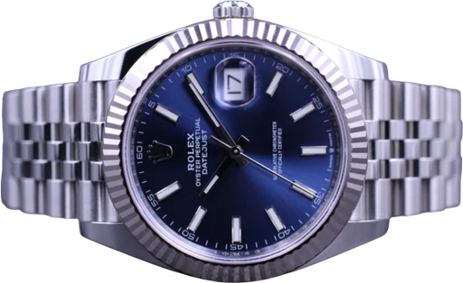 Title: Datejust 41Mm 126334
Brand: Rolex
Model: Datejust 41
Ref: 126334
Category: Dress
Diameter: 41mm
Functions: Dato
Year: 2021
Price: 94000
Condition: 9.8
Dial Color: Blå
Strap: Metal
Case material: Stål
Gender: Herre
Match: 100.0%
Billedet er ejet af MM Watches (706084) Et Rolex ur