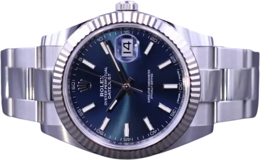 Titel: Datejust 41Mm 126334 – Dansk Ad
Mærke: Rolex
Model: Datejust 41
Ref.: 126334
Årgang: 2017
Tilbehør: Boks og Papirer
Stand: 9.5 (Brugt)
Pris: 87.000 kr.
Diameter: 41mm
Funktioner: Dato
Skivefarve: Blå
Rem: Metal
Kassemateriale: Stål
Kategori: Dress
Køn: Herre
Match: 100.0%
Billedet ejes af MM Watches (1004529) Et Rolex ur