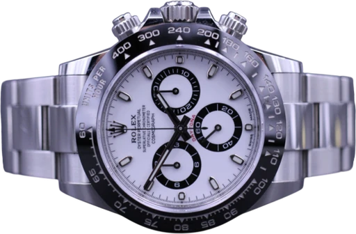 Titel: DAYTONA 116500LN – Dansk AD (Panda) (Nyhed)
Mærke: Rolex
Model: Daytona
Ref.: 116500LN
Årgang: 2020
Tilbehør: Boks og Papirer
Stand: 9.5 (Brugt)
Pris: 210.000 kr.
Diameter: 40mm
Funktioner: Kronograf
Skivefarve: Hvid
Rem: Metal
Kassemateriale: Stål
Kategori: Racing
Køn: Herre
Match: 100.0%
Billedet ejes af MM Watches (1004526) Et Rolex ur