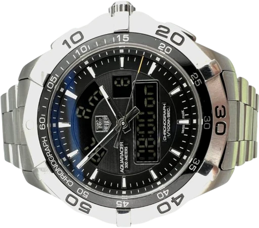 Title: 2167 – CAF 1010
Brand: Tag Heuer
Model: Tag Heuer Aquaracer
Ref: CAF1010
Category: Dykker
Diameter: 43mm
Functions: Kronograf, Dato, Ugedag, GMT
Year: 2010
Price: 9995
Condition:
Dial Color: Sort
Strap: Metal
Case material: Stål
Gender: Herre
Match: 100.0%
Billedet er ejet af MyWatch (102097) Et Tag Heuer ur