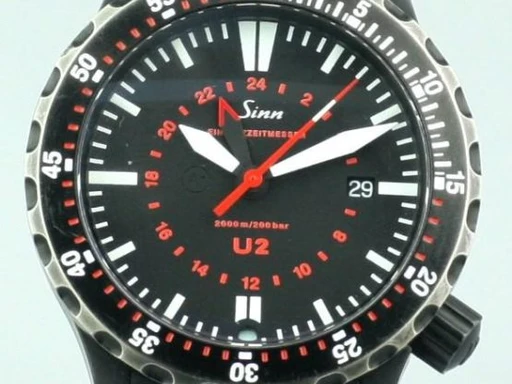 Title: 1875 – U2 – 2010
Brand: Sinn
Model: Sinn U2
Ref: 1020-4020
Category: Dykker
Diameter: 44mm
Functions: GMT, Dato
Year: 2010
Price: 12995
Condition: undefined
Dial Color: Sort
Strap: Gummi
Case material: Stål
Gender: Herre
Match: 100.0%
Billedet er ejet af MyWatch (102139) Et Sinn ur