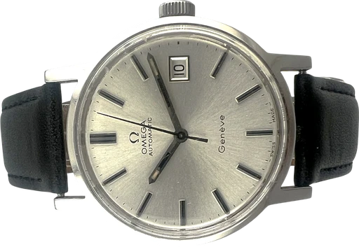 Titel: Geneve (Nyhed)
Mærke: Omega
Model: Geneve
Ref.: 1660163
Årgang: 1975
Tilbehør:
Stand: 8.0 (Brugt)
Pris: 4.995 kr.
Diameter: 35mm
Funktioner: Dato
Skivefarve: Sølv
Rem: Læder
Kassemateriale: Stål
Kategori: Dress
Køn: Herre
Match: 100.0%
Billedet ejes af MyWatch (1037233) Et Omega ur