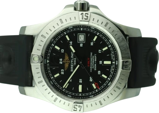Title: 2085 – Colt 44 – 2014
Brand: Breitling
Model: Breitling Colt
Ref: A17388
Category: Sport
Diameter: 44mm
Functions: Dato
Year: 2014
Price: 14995
Condition: 8.5
Dial Color: Sort
Strap: Gummi
Case material: Stål
Gender: Herre
Match: 100.0%
Billedet er ejet af MyWatch (102117) Et Breitling ur