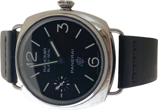 Titel: Radiomir Black Seal (Nyhed)
Mærke: Panerai
Model: Radiomir Black Seal
Ref.: Pam 00380
Årgang: 2016
Tilbehør: Boks og Papirer
Stand: 8.5 (Brugt)
Pris: 32.995 kr.
Diameter: 45mm
Funktioner:
Skivefarve: Sort
Rem: Læder
Kassemateriale: Stål
Kategori: Dress
Køn: Herre
Match: 100.0%
Billedet ejes af MyWatch (1005262) Et Panerai ur