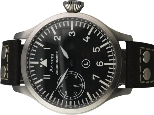 Title: 2037 – Jagdbomber – 2006
Brand: Azimuth
Model: Azimuth Jagdbomber
Ref: null
Category: Pilot
Diameter: 47mm
Functions: Dato
Year: 2006
Price: 8995
Condition: 8.0
Dial Color: Sort
Strap: Læder
Case material: Stål
Gender: Herre
Match: 100.0%
Billedet er ejet af MyWatch (102122) Et Azimuth ur