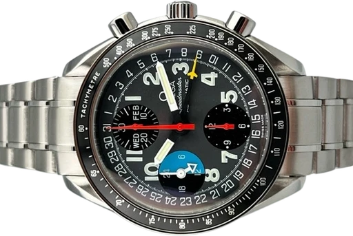 Title: 2142 – Speedmaster Day-date
Brand: Omega
Model: Omega Speedmaster Automatic Reduced
Ref: 3520.53.00
Category: Sport
Diameter: 39mm
Functions: Kronograf, Dato, Ugedag, GMT
Year: 1999
Price: 27995
Condition: 10.0
Dial Color: Sort
Strap: Metal
Case material: Stål
Gender: Herre
Match: 100.0%
Billedet er ejet af MyWatch (102104) Et Omega ur
