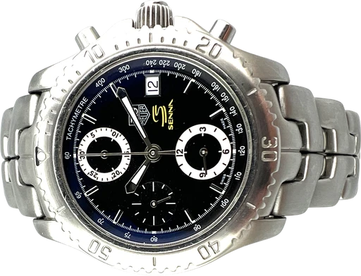 Titel: Link Ayrton Senna (Nyhed)
Mærke: Tag Heuer
Model: Ayrton Senna
Ref.: CT5114
Årgang: 2004
Tilbehør: Boks og Papirer
Stand: 9.0 (Brugt)
Pris: 15.995 kr.
Diameter: 42mm
Funktioner: Kronograf, Dato
Skivefarve: Sort
Rem: Metal
Kassemateriale: Stål
Kategori: Racing
Køn: Herre
Match: 100.0%
Billedet ejes af MyWatch (1082982) Et Tag Heuer ur