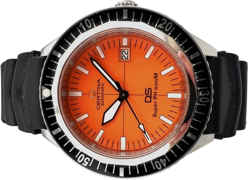Title: 2185 – DS Super PH 500 mtr.
Brand: Certina
Model: Certina DS super PH 500
Ref: null
Category: Dykker
Diameter: 43mm
Functions: Dato
Year: 2021
Price: 5995
Condition: 9.0
Dial Color: Rød
Strap: Gummi
Case material: Stål
Gender: Herre
Match: 100.0%
Billedet er ejet af MyWatch (102087) Et Certina ur