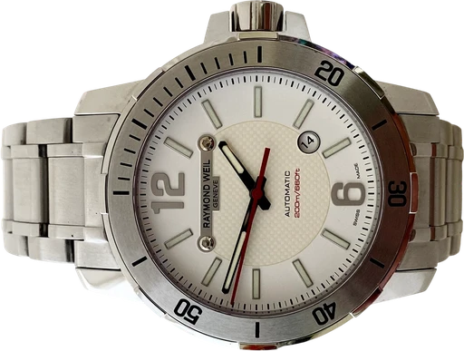 Titel: Nabucco (Nyhed)
Mærke: Raymond Weil
Model: Nabucco
Ref.: 3900
Årgang:
Tilbehør: Boks og Papirer
Stand: 9.5 (Brugt)
Pris: 6.995 kr.
Diameter: 44mm
Funktioner: Dato
Skivefarve: Hvid
Rem: Metal
Kassemateriale: Stål
Kategori: Dykker
Køn: Herre
Match: 100.0%
Billedet ejes af MyWatch (1005260) Et Raymond Weil ur