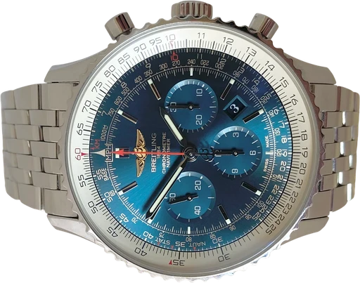 Titel: Navitimer 46
Mærke: Breitling
Model: Navitimer 46
Ref.: AB012721
Årgang: 2017
Tilbehør: Boks og Papirer
Stand: 9.5 (Brugt)
Pris: 39.995 kr.
Diameter: 46mm
Funktioner: Kronograf, Dato
Skivefarve: Blå
Rem: Metal
Kassemateriale: Stål
Kategori: Pilot
Køn: Herre
Match: 100.0%
Billedet ejes af MyWatch (1014105) Et Breitling ur