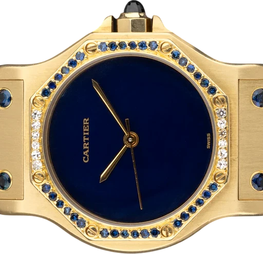 Title: Santos Ronde Octagon 'Or Massif' Sapphire
Brand: Cartier
Model: Santos Ronde Octagon 'Or Massif' Sapphire
Ref: 2965
Category: Dress
Diameter: 30mm
Functions:
Year: 1980
Price: 250000
Condition: 10.0
Dial Color: Blå
Strap: Andet
Case material: Guld
Gender: Unisex
Match: 100.0%
Billedet er ejet af Ole Mathiesen (121159) Et Cartier ur