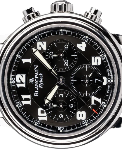 Title: Leman Fly-Back Chronograph
Brand: Blancpain
Model: Leman Fly-Back Chronograph
Ref: 2185F
Category: Racing
Diameter: 38mm
Functions: Kronograf, Dato
Year: 2000
Price: 65000
Condition:
Dial Color: Sort
Strap: Læder
Case material: Stål
Gender: Herre
Match: 100.0%
Billedet er ejet af Ole Mathiesen (101832) Et Blancpain ur