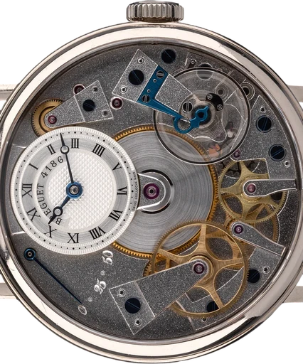 Title: Tradition Openworked
Brand: Breguet
Model: Tradition Openworked
Ref: 7027BB/11/9V6
Category: Dress
Diameter: 37mm
Functions:
Year: 2007
Price: 135000
Condition: 10.0
Dial Color: Sølv
Strap: Læder
Case material: Guld
Gender: Herre
Match: 100.0%
Billedet er ejet af Ole Mathiesen (119207) Et Breguet ur