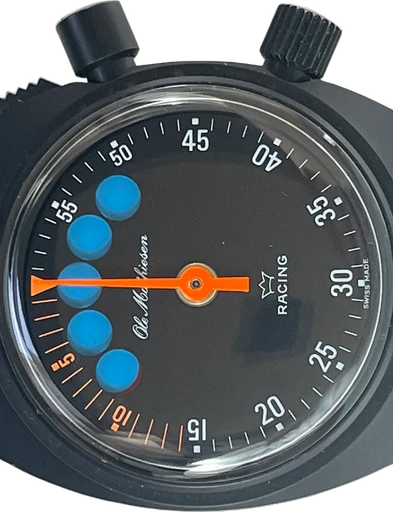 Title: Regatta Timer
Brand: Ole Mathiesen
Model: Regatta Timer
Ref: 17221-9
Category: Racing
Diameter: 45mm
Functions:
Year: 1980
Price: 15000
Condition:
Dial Color: Sort
Strap: Læder
Case material: Stål
Gender: Herre
Match: 100.0%
Billedet er ejet af Ole Mathiesen (101854) Et Ole Mathiesen ur
