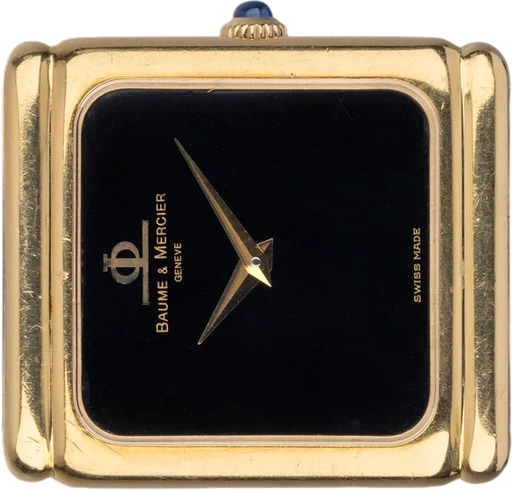 Title: Classic 18ct yellow gold
Brand: Baume & Mercier
Model: Classic
Ref: 37214
Category: Dress
Diameter: 27mm
Functions:
Year: 1980
Price: 19000
Condition:
Dial Color: Sort
Strap: Læder
Case material: Guld
Gender: Dame
Match: 100.0%
Billedet er ejet af Ole Mathiesen (101842) Et Baume & Mercier ur