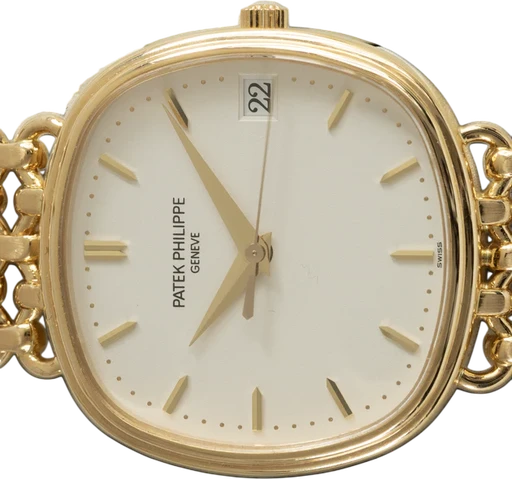 Titel: Golden Ellipse (Nyhed)
Mærke: Patek Philippe
Model: Golden Ellipse
Ref.: 3734/1
Årgang: 1984
Tilbehør:
Pris: 145.000 kr.
Diameter: 33mm
Funktioner: Dato
Skivefarve: Hvid
Rem: Andet
Kassemateriale: Guld
Kategori: Dress
Køn: Unisex
Match: 100.0%
Billedet ejes af Ole Mathiesen (1025967) Et Patek Philippe ur