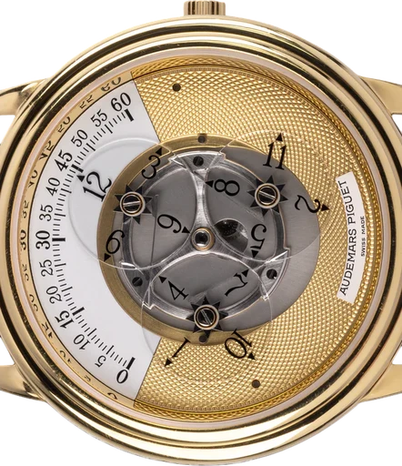 Title: Star Wheel
Brand: Audemars Piguet
Model: Star Wheel
Ref: 25720BA.OO.A002XX.01
Category: Dress
Diameter: 36mm
Functions:
Year: 1993
Price: 275000
Condition: 10.0
Dial Color: Guld
Strap: Læder
Case material: Guld
Gender: Herre
Match: 100.0%
Billedet er ejet af Ole Mathiesen (101841) Et Audemars Piguet ur