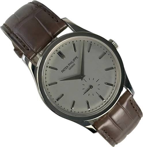 Titel: Calatrava 5196G
Mærke: Patek Philippe
Model: Calatrava
Ref.: 5196G
Kategori: Dress
Diameter: 37mm
Funktioner:
Årgang: 2004
Pris: 135000
Stand: 9.5 (Brugt)
Skivefarve: Sølv
Rem: Læder
Kassemateriale: Guld
Køn: Herre
Match: 100.0%
Billedet ejes af Stæhr Preowned (935467) Et Patek Philippe ur