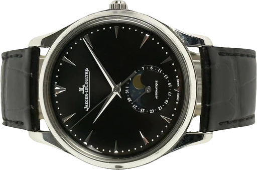 Title: Master Ultra Thin Moon 176.8.64.S
Brand: Jaeger-LeCoultre
Model: Master Ultra Thin Moon
Ref: 176.8.64.S
Category: Dress
Diameter: 39mm
Functions: Dato, Månefase
Year: 2015
Price: 55000
Condition: 8.0
Dial Color: Sort
Strap: Læder
Case material: Stål
Gender: Herre
Match: 100.0%
Billedet er ejet af Stæhr Preowned (669294) Et Jaeger-LeCoultre ur