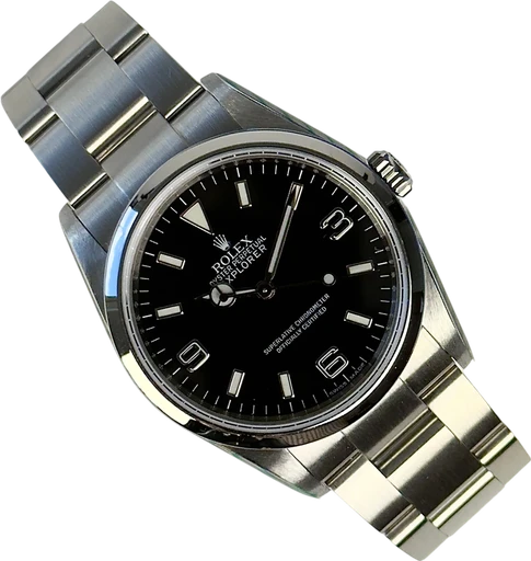 Title: Explorer 114270
Brand: Rolex
Model: Explorer
Ref: 114270
Category: Sport
Diameter: 36mm
Functions: Dato
Year: 2008
Price: 47000
Condition: 9.5
Dial Color: Sort
Strap: Metal
Case material: Stål
Gender: Herre
Match: 100.0%
Billedet er ejet af Stæhr Preowned (877036) Et Rolex ur