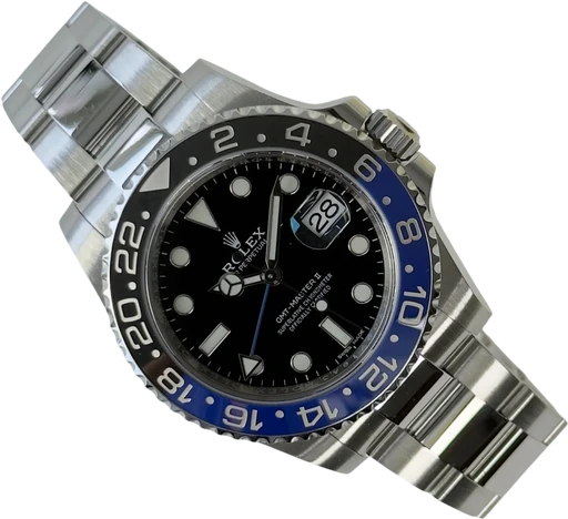 Titel: GMT-Master 116710BLNR (Batman) (Nyhed)
Mærke: Rolex
Model: GMT-Master
Ref.: 116710BLNR
Årgang: 2016
Tilbehør: Boks og Papirer
Stand: 9.5 (Brugt)
Pris: 100.000 kr.
Diameter: 40mm
Funktioner: Dato, GMT
Skivefarve: Sort
Rem: Metal
Kassemateriale: Stål
Kategori: Pilot
Køn: Herre
Match: 100.0%
Billedet ejes af Stæhr Preowned (1037339) Et Rolex ur