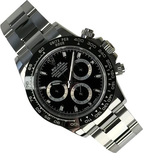 Titel: Daytona 116500LN
Mærke: Rolex
Model: Daytona
Ref.: 116500LN
Årgang: 2018
Tilbehør: Boks og Papirer
Stand: 9.5 (Brugt)
Pris: 180.000 kr.
Diameter: 40mm
Funktioner: Kronograf
Skivefarve: Sort
Rem: Metal
Kassemateriale: Stål
Kategori: Racing
Køn: Herre
Match: 100.0%
Billedet ejes af Stæhr Preowned (950111) Et Rolex ur
