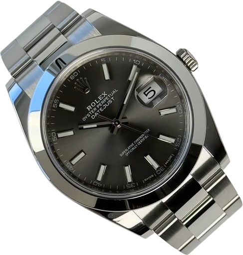 Titel: Datejust 126300 (Nyhed)
Mærke: Rolex
Model: Datejust
Ref.: 126300
Årgang: 2017
Tilbehør: Boks og Papirer
Stand: 9.0 (Brugt)
Pris: 62.000 kr.
Diameter: 41mm
Funktioner: Dato
Skivefarve: Grå
Rem: Metal
Kassemateriale: Stål
Kategori: Dress
Køn: Herre
Match: 100.0%
Billedet ejes af Stæhr Preowned (1083087) Et Rolex ur